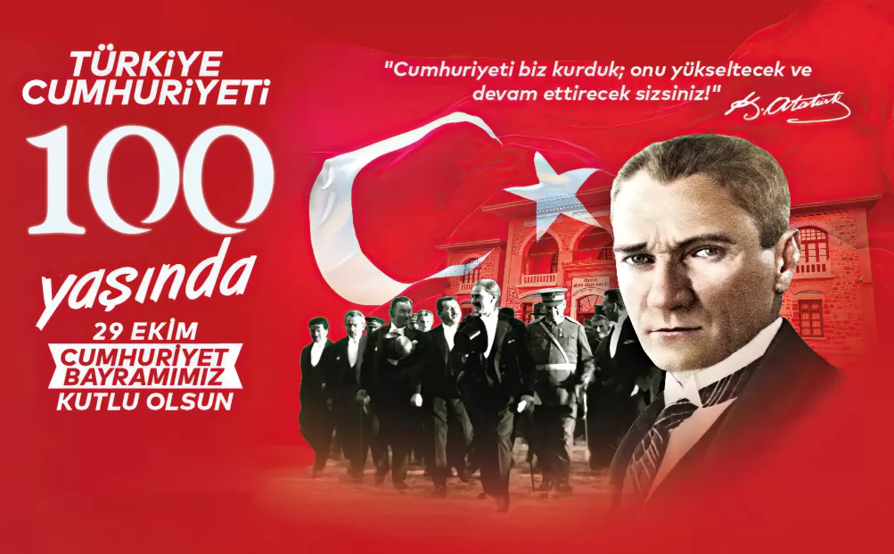 Atatürk ve silah arkadaşları cumhuriyet bayramı fotoğrafı